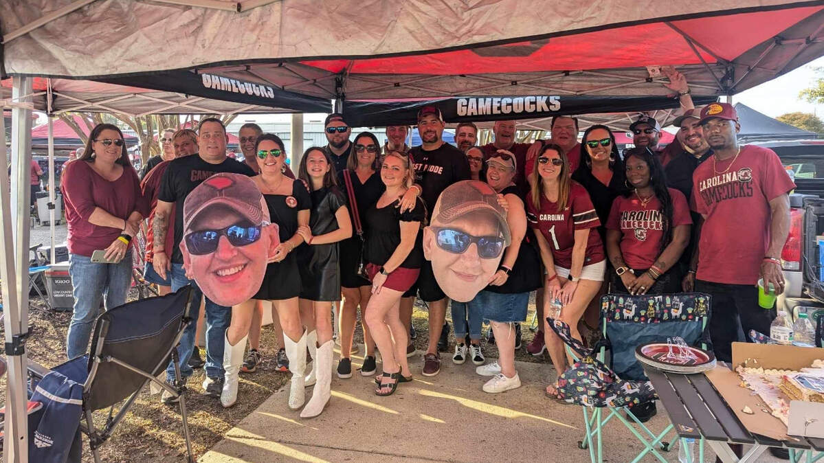 The tailgate memorial for Reed Dyches before the USC-Texas A&M game in 2024.