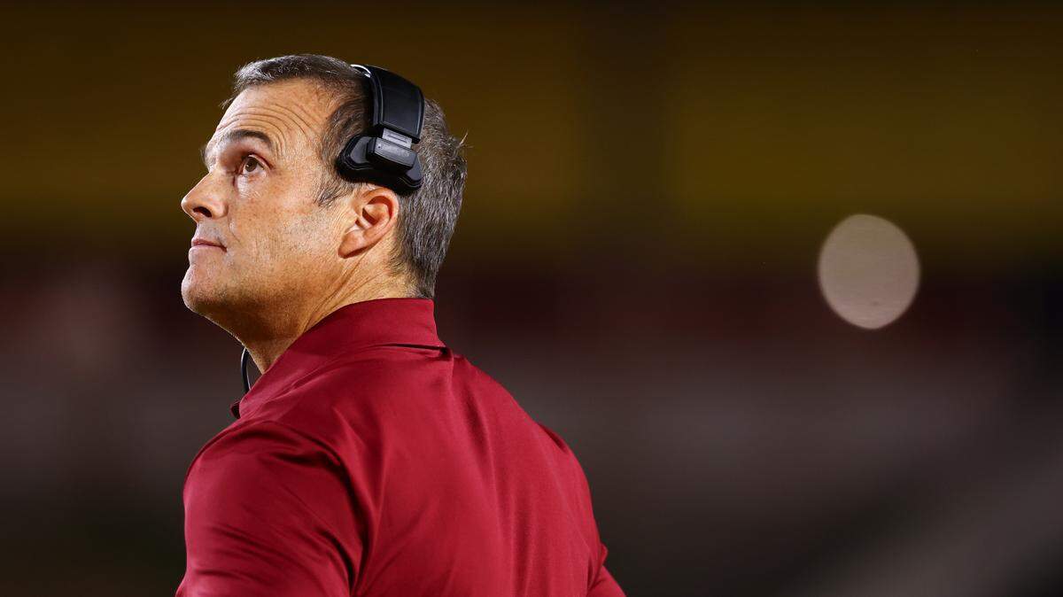 South Carolina head coach Shane Beamer looks at the scoreboard during the Gamecocks’ game against Missouri at Memorial Stadium in Columbia, MO on Saturday, September 20, 2025.