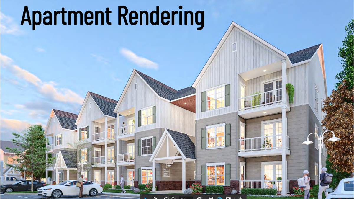 An artist’s rendering of what the planned 200 apartments on Shady Grove Road in Irmo could look like if they receive town approval.