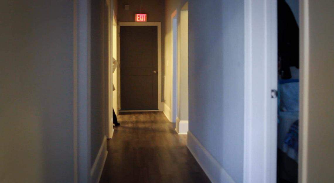 A hallway that leads to the rooms of the residents at Jasmine Road. The program houses five women.