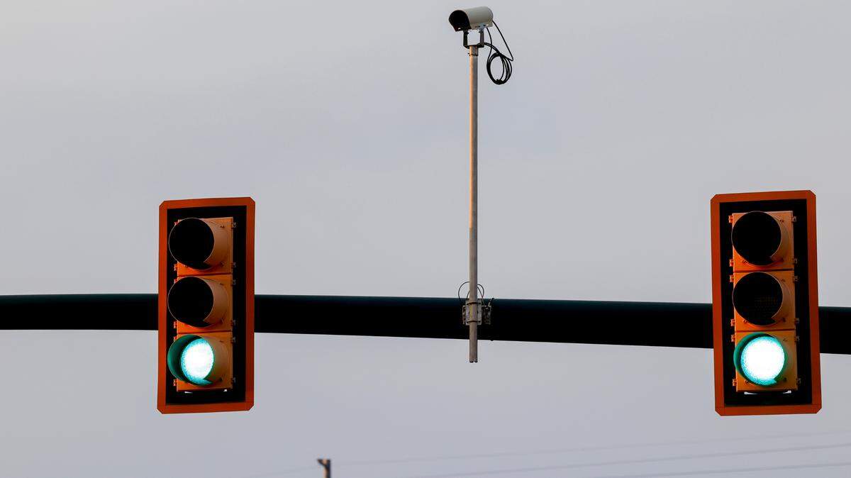 Cameras are mounted at stoplights on Assembly Street near the USC campus.