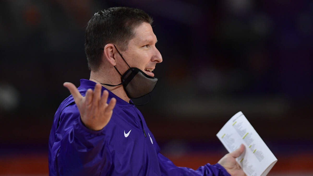 Clemson Head Coach Brad Brownell during the second half Feb 12, 2021; Clemson, South Carolina, USA; at Littlejohn Coliseum.