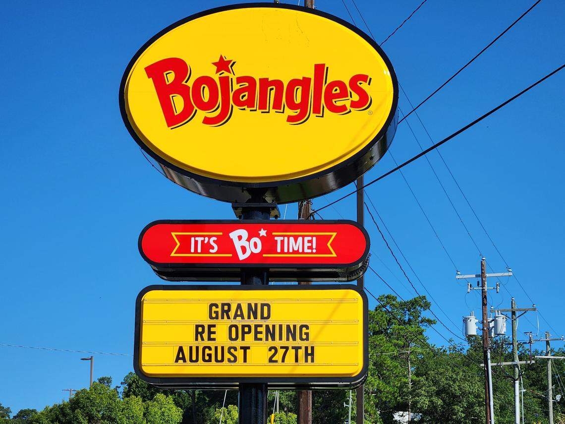 The Bojangles at 4301 Fort Jackson Blvd. in Columbia will have a grand reopening Aug. 27, 2024, according to signage at the store. The restaurant was closed for months as it was demolished and rebuilt with more amenities.