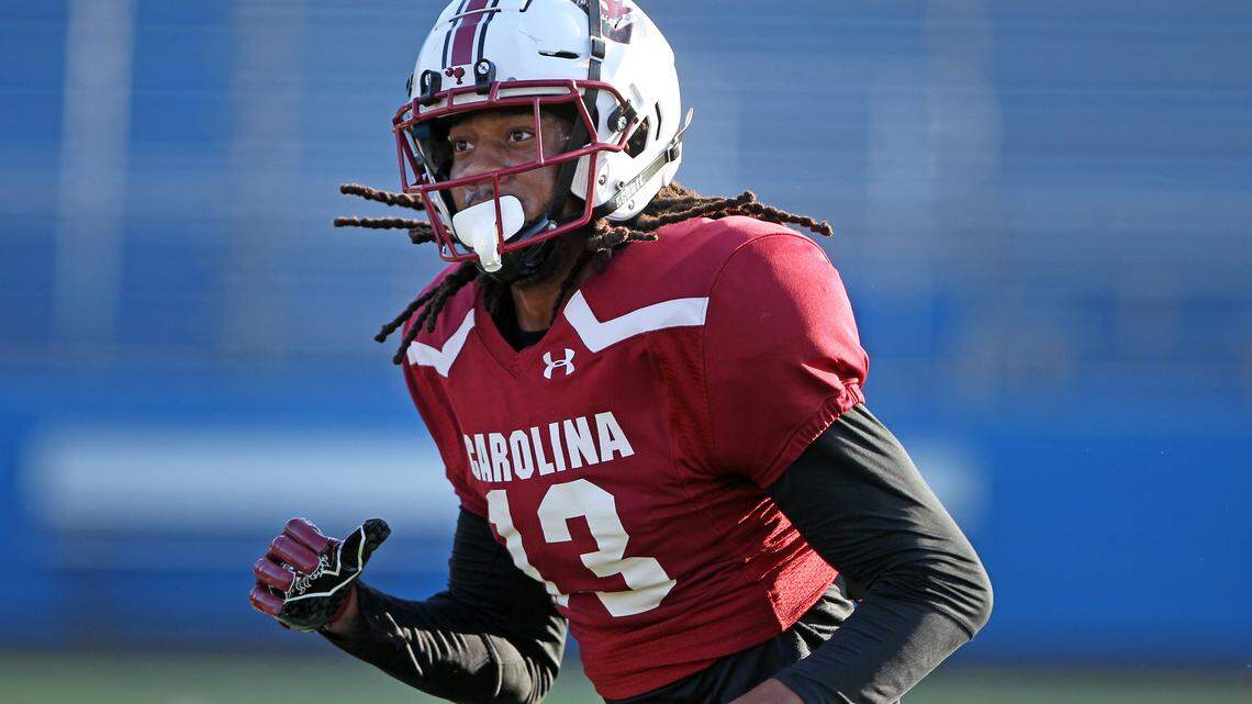 South Carolina’s EJ Jenkins during bowl practice at Charlotte Christian School.