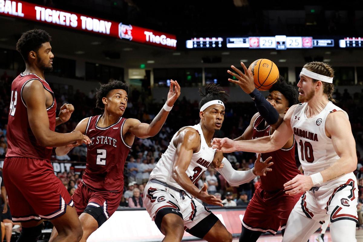 South Carolina plays South Carolina State at Colonial Life Arena on Tuesday, November 8, 2022.