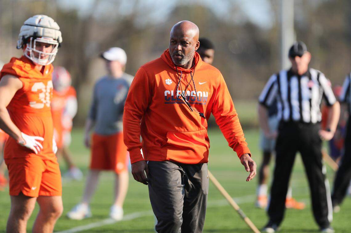 Clemson football’s Lemanski Hall at spring practice March 2, 2022.