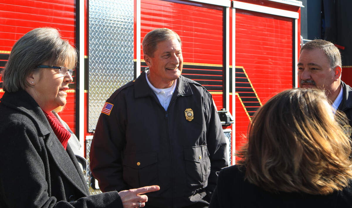 Lexington county fire chief Brad Cox is retiring in January. Tuesday he resided over a ceremony for two new fire trucks at Station 6 in Pelion. 11/29/18