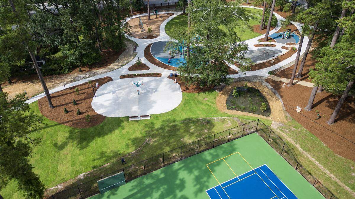 Mays Park, near the intersection of Trenholm Road and Beltline Boulevard, from the air on on Wednesday, August 20, 2025. 