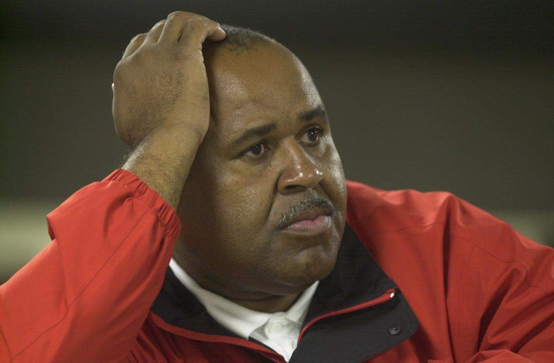 SC State new head football coach Buddy Pough. 3/28/02