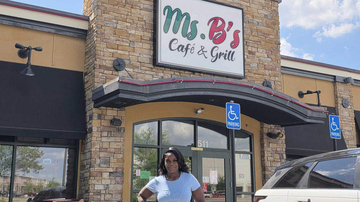 Bridget Lyles, owner, operator and primary cook of Ms. B’s Cafe & Grill, stands outside the establishment on May 20, 2026.