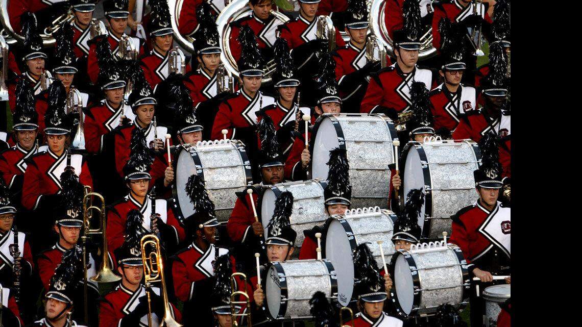 The USC Marching Band prepares to hit the field prior to the start of the Gamecocks game against Vanderbilt at Williams-Brice Stadium, Saturday, September 24, 2011.