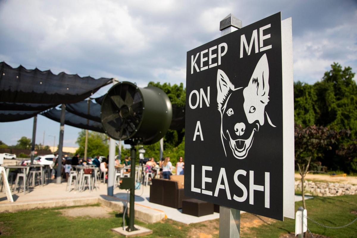 People and their dogs enjoy live music and beer at Steel Hands Brewing in Cayce, South Carolina on Friday, June 18, 2021. Dogs are welcome in their outdoor seating areas.