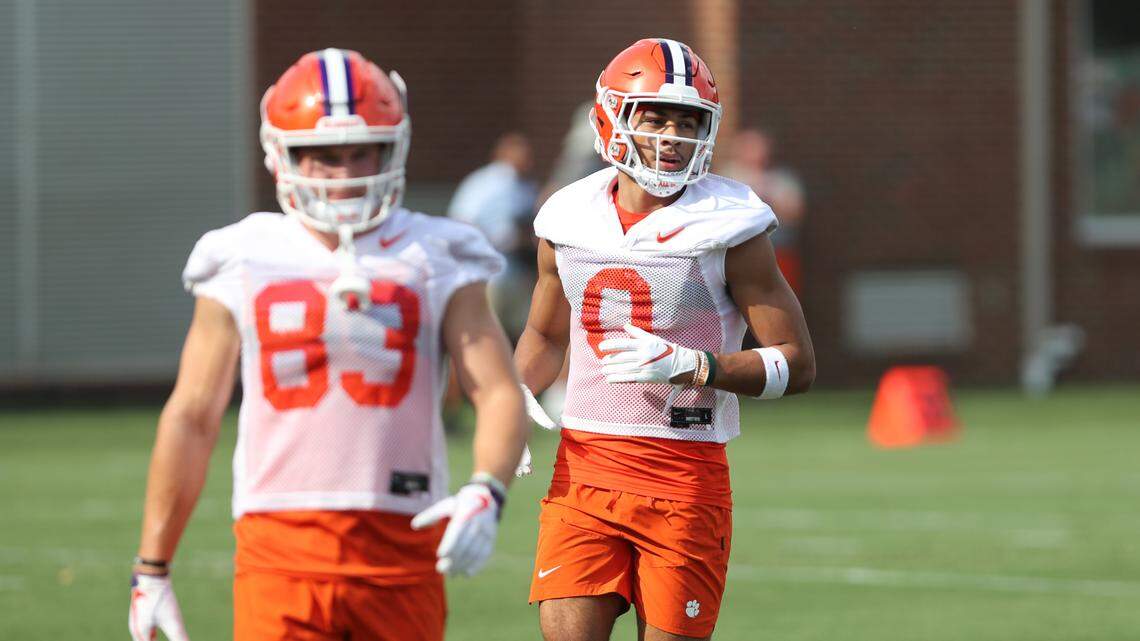 Clemson’s Antonio Williams at the Tigers’ first practice of 2022 camp on Friday, Aug. 5.