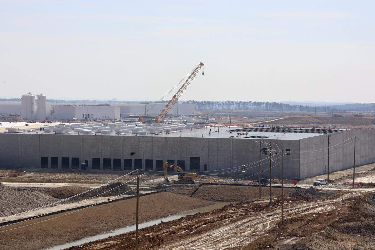 Progress at the Scout Motors facility in Blythewood shows mostly enclosed buildings on Tuesday, Feb. 10, 2026. Work is being done on the 1,100 acre site to complete the electronic vehicle production facility by late 2026 to early 2027. 