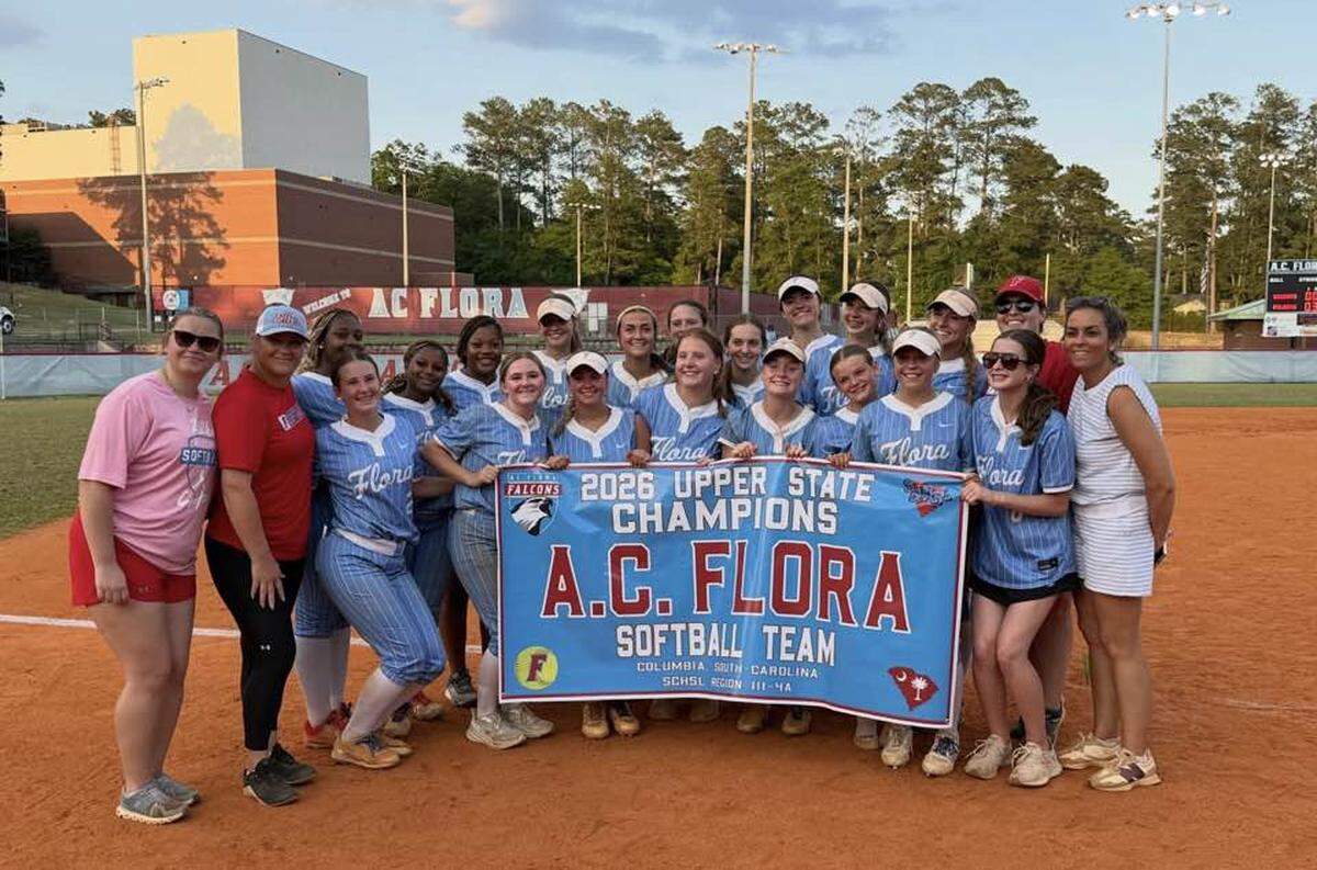 AC Flora defeated Seneca to win the 2026 SC Class 4A Upper State softball championship on Wednesday, May 20, 2026.