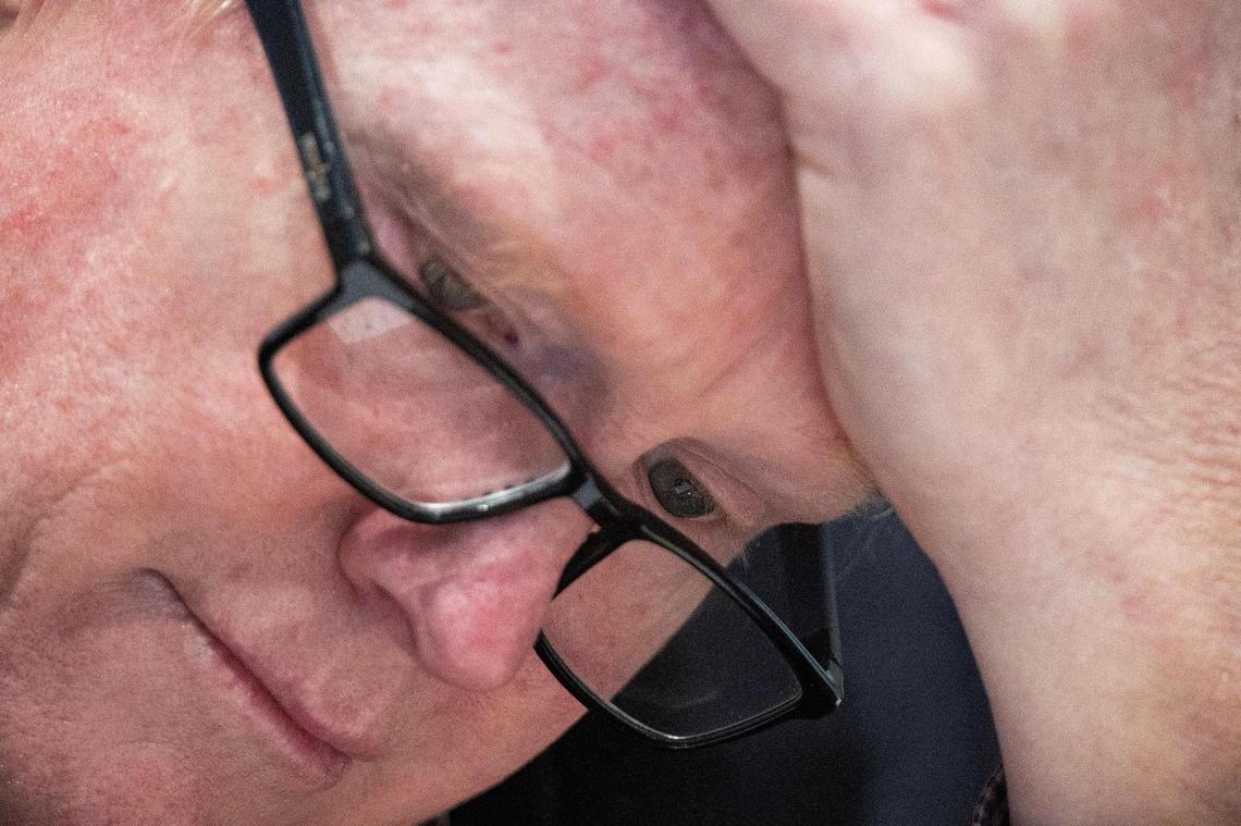 Alex Murdaugh cries as the shooting injuries his family suffered are described in detail during his trial for murder at the Colleton County Courthouse on Tuesday, February 28, 2023. Joshua Boucher/The State/Pool