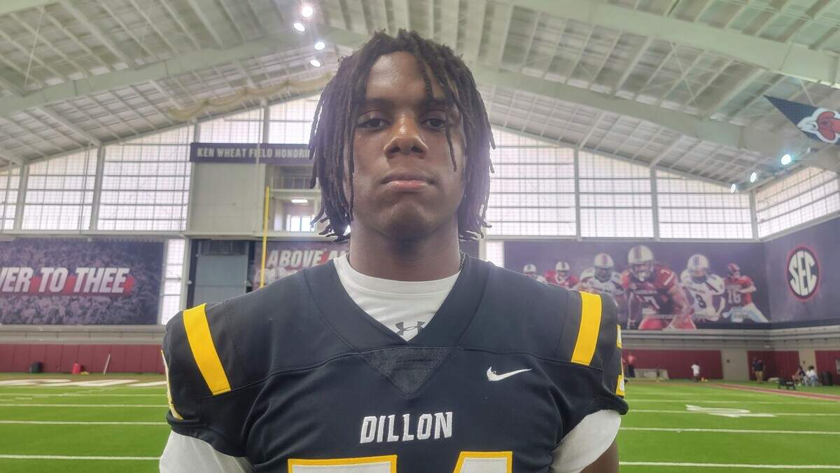 Dillon offensive lineman Josiah Thompson