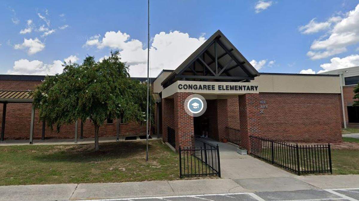 Congaree Elementary School, located on Pine Ridge Drive, is located just south of the Columbia Metropolitan Airport.