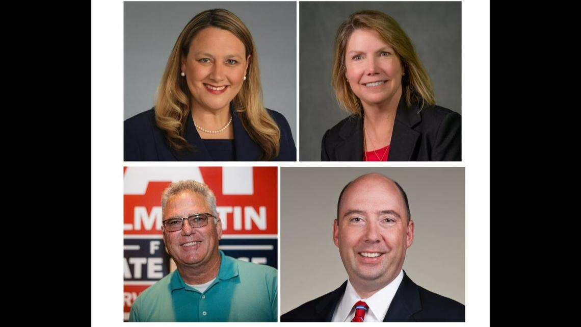 S.C. House District 85 candidates in the June 14 Republican primary. Clockwise from top left; Rebecca Blackburn Hines, Catherine Huddle, Christian Stegmaier and Jay Kilmartin.