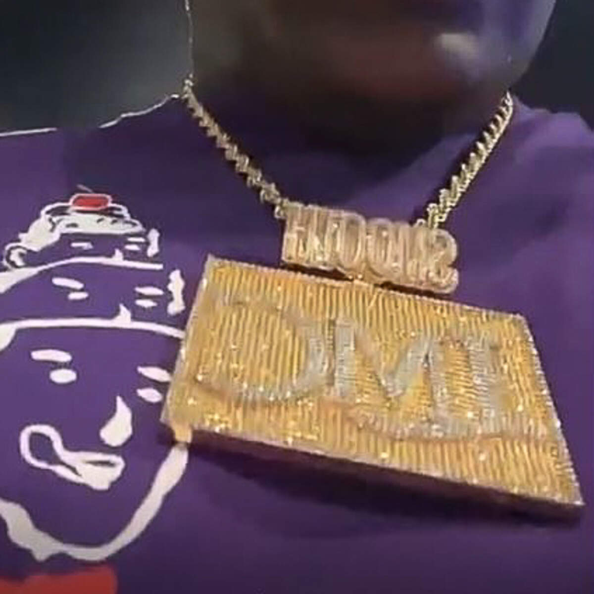 A distinctive pendant with “LMC,” Robinson’s music company, and his nickname “Smooth,” that detectives believe were stolen the night Tyler Robinson was shot and killed.