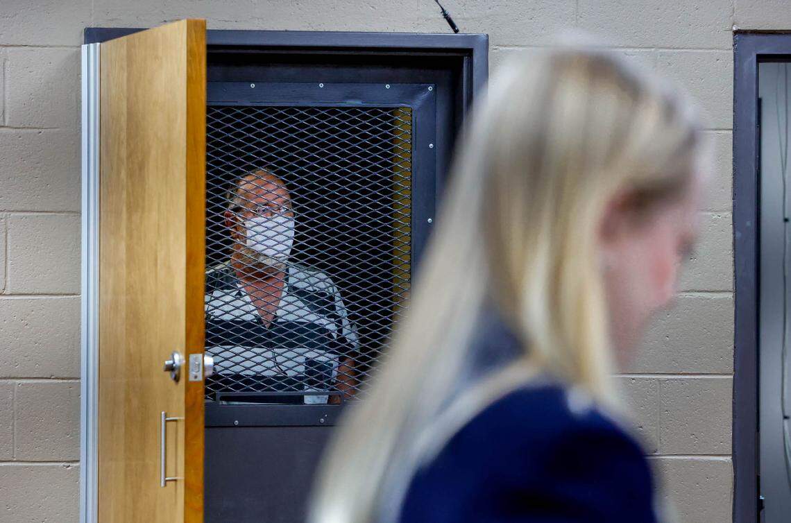 Kinli Abee, Assistant Attorney General, represents Thomas McDowell in Lexington County bond court on Friday, Jan. 14, 2022. McDowell is charged with the abduction of Jessica Gutierrez in 1986.