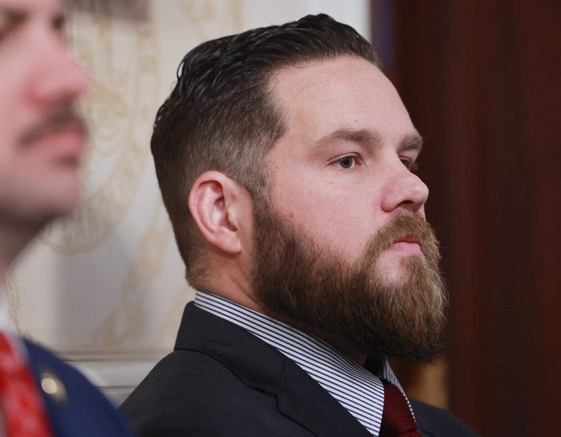 Representative R.J. May, R-Lexington, watches as the South Carolina House of Representatives selects Murrell Smith, R-Sumter, as speaker on Tuesday, December 3, 2024.