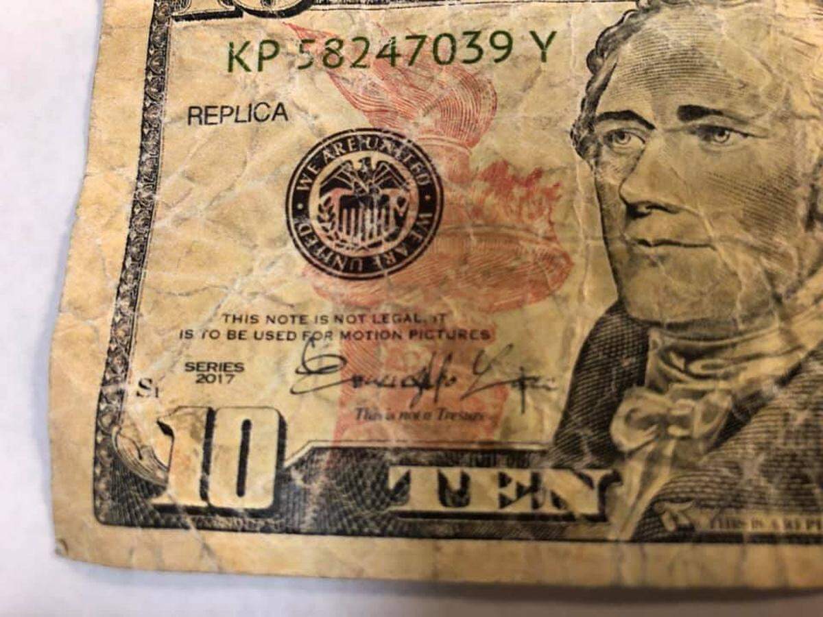 Someone turned in movie prop money to police in South Carolina after receiving it as change.