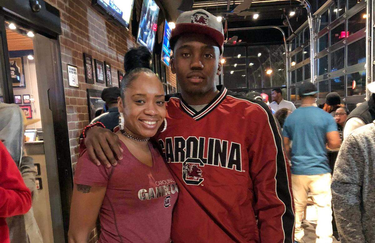 Jermaine Cousinard and his mom, Raven Merkerson