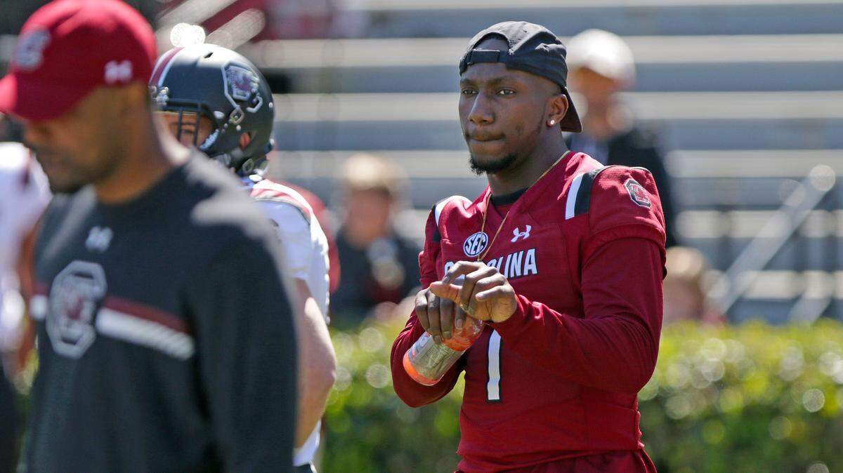 South Carolina wide receiver Deebo Samuel during warmups for the spring game.