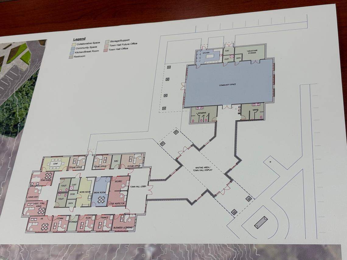 An artist’s rendering of the layout of the proposed new Irmo Town Hall.