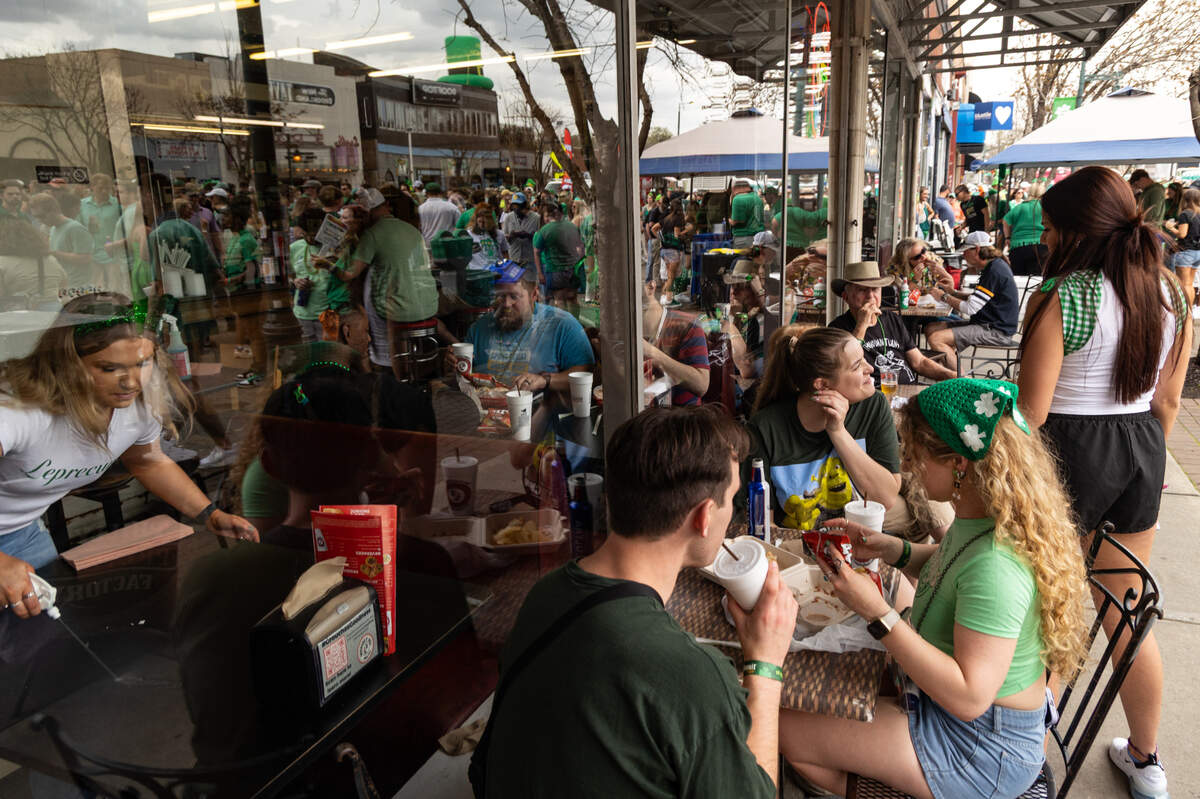 Groucho’s Deli is open with limited hours during the St. Pat’s in Five Points festival in Columbia, South Carolina on Saturday, March 15, 2025. Many businesses stayed open during the festival, with different hours and specials.