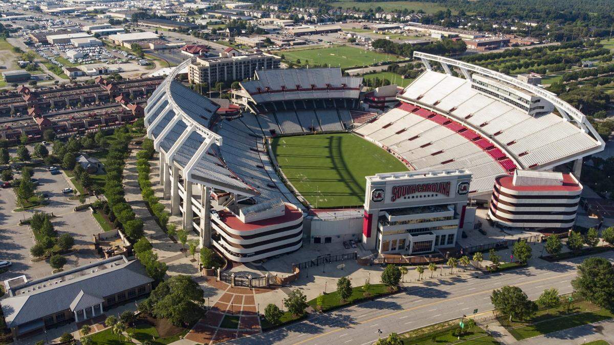 Williams-Brice Stadium from the air on Wednesday, July 12, 2023.