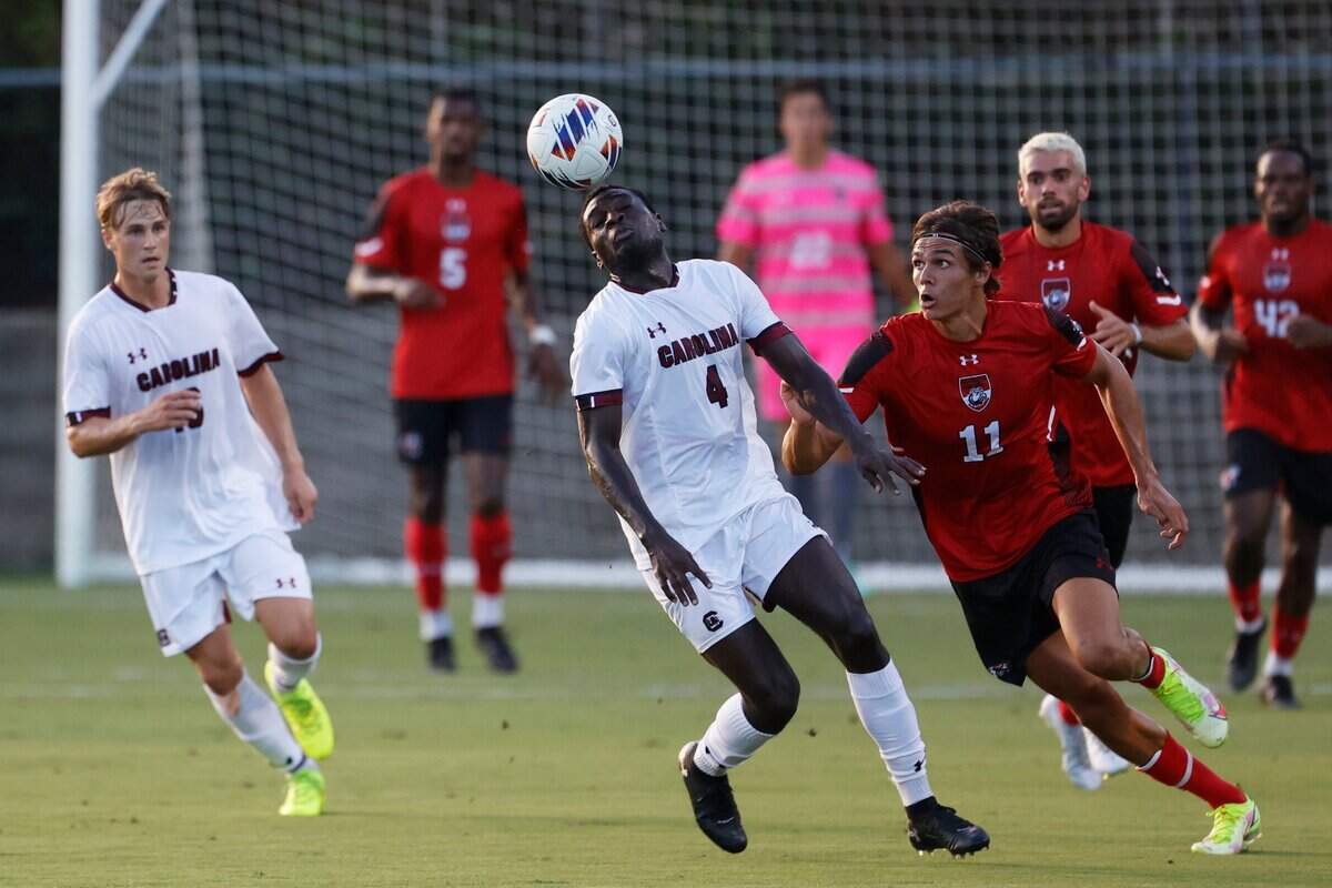 South Carolina’s Junior Saint Juste during Saturday’s exhibition against Gardner-Webb.