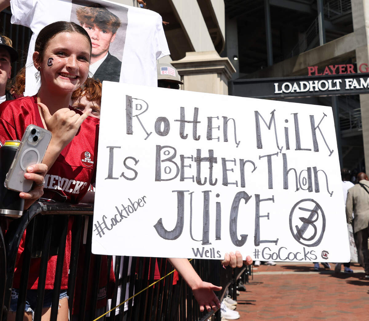 South Carolina fans greet players during the Gamecock walk before South Carolinas’ game against Mississippi at Williams-Brice Stadium in Columbia on Saturday, October 5, 2024.