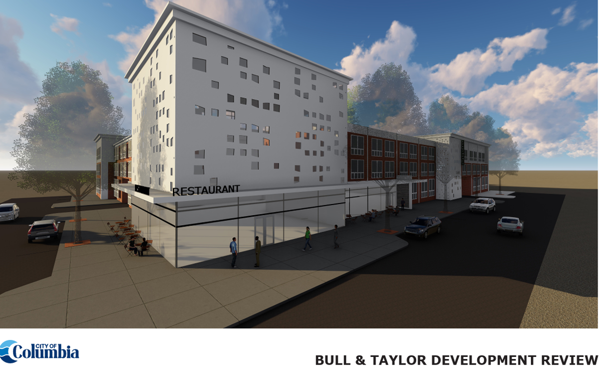 The city of Columbia is selling two downtown properties and has included specific visions for what they might become under the right developer. For the Taylor Street property, the city envisions possible apartments, retail or a restaurant, with the potential for a rooftop pool.