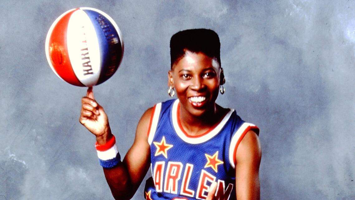 South Carolina assistant women’s basketball coach Jolette Law during her days as a Harlem Globetrotter.
