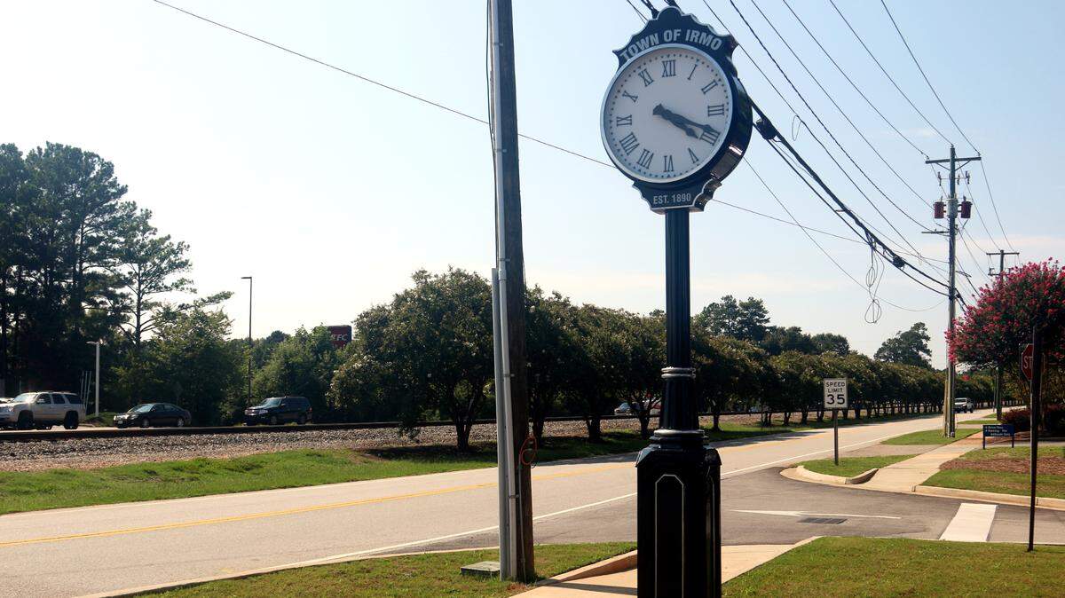 Irmo’s recently installed town clock. July 30, 2024
