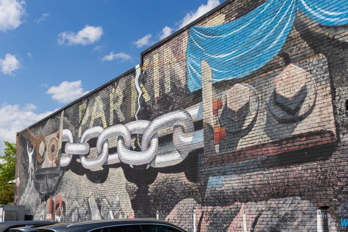 “Rubble With a Cause,” a mural by Columbia artist Blue Sky on Thursday, April 3, 2025.