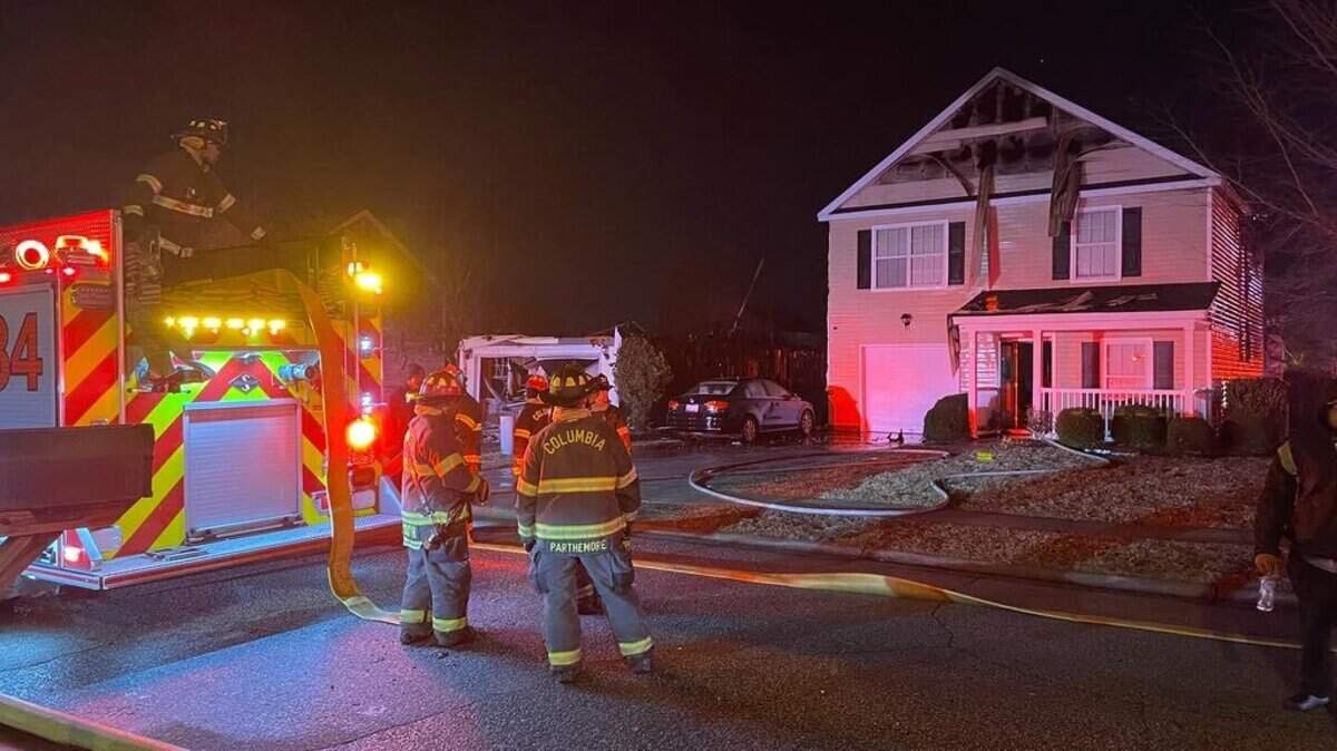 Columbia firefighters responded to a blaze Wednesday night, Dec. 31, 2025, that damaged several homes and displaced seven residents, the department said on X.