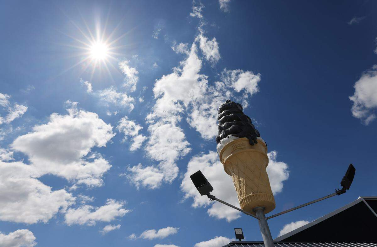 A giant ice cream cone stowers over Zesto of West Columbia in on Monday, May 20, 2024.