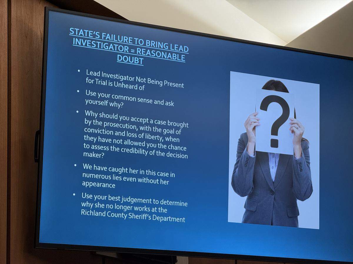 Attorneys for defendant Deana Marlow stressed to the jury how unusual it was for Richland County lead investigator Deena Levine not to testify at Marlow’s trial for an alleged gun violation. 