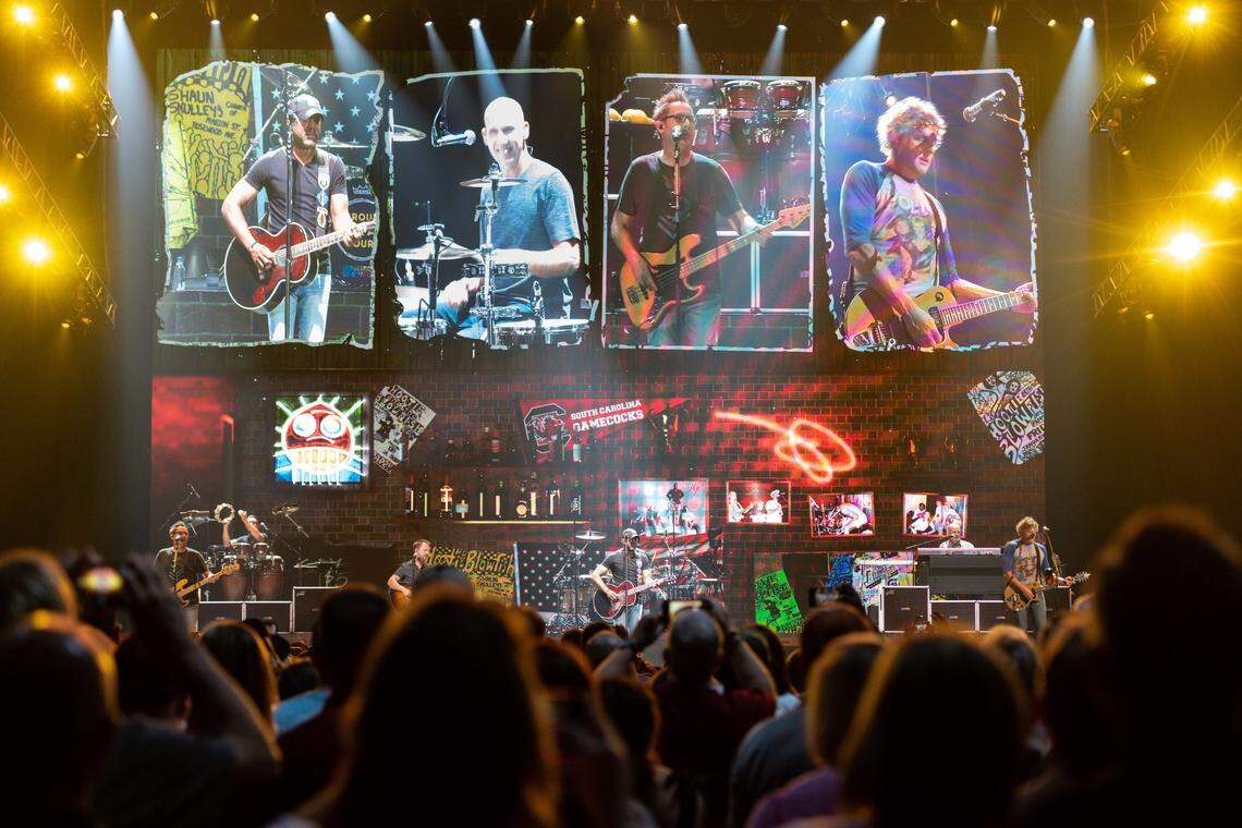 Hootie and the Blowfish perform during the first of three shows in their hometown as part of their “Group Therapy Tour” at Colonial Life Arena Wednesday, Sept. 11, 2019, in Columbia, S.C. The band, on hiatus since 2008, formed in 1986 while the members attended the University of South Carolina.