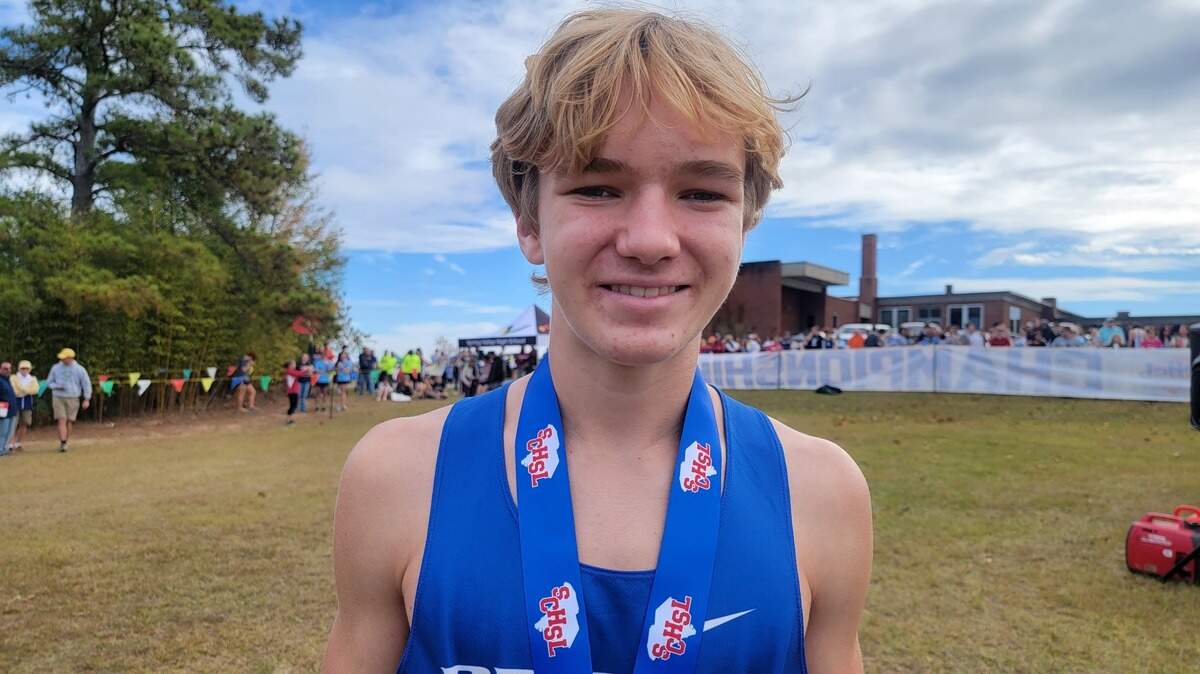 Dreher’s Sam Kolowith finished third at the 2021 SC High School League Class 4A cross country meet on Thursday, Nov. 11, 2021.
