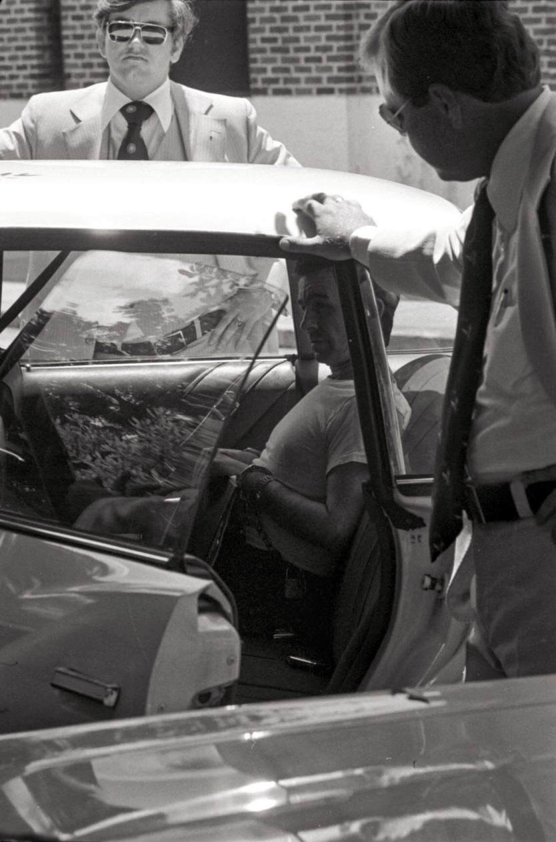 In 1976, Pee Wee Gaskins was convicted for murder and sentenced to the electric chair. In this photo from 1977, Gaskins was pictured at the Sumter County courthouse after testifying before a grand jury about another death. By the time the Florence County native was executed in 1991, he had killed an estimated 15 people.