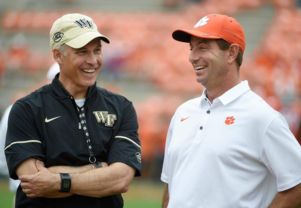 Dave Clawson will bring his Wake Forest team to Death Valley this weekend to face Dabo Swinney and Clemson.