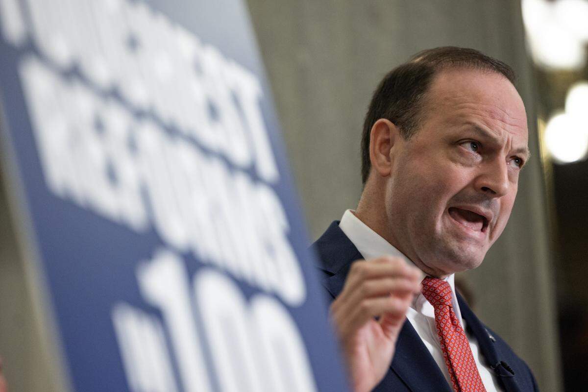 South Carolina Attorney General Alan Wilson speaks to reporters about proposals he would like legislative branch to make law this session in the State House on Thursday, October 30, 2025.