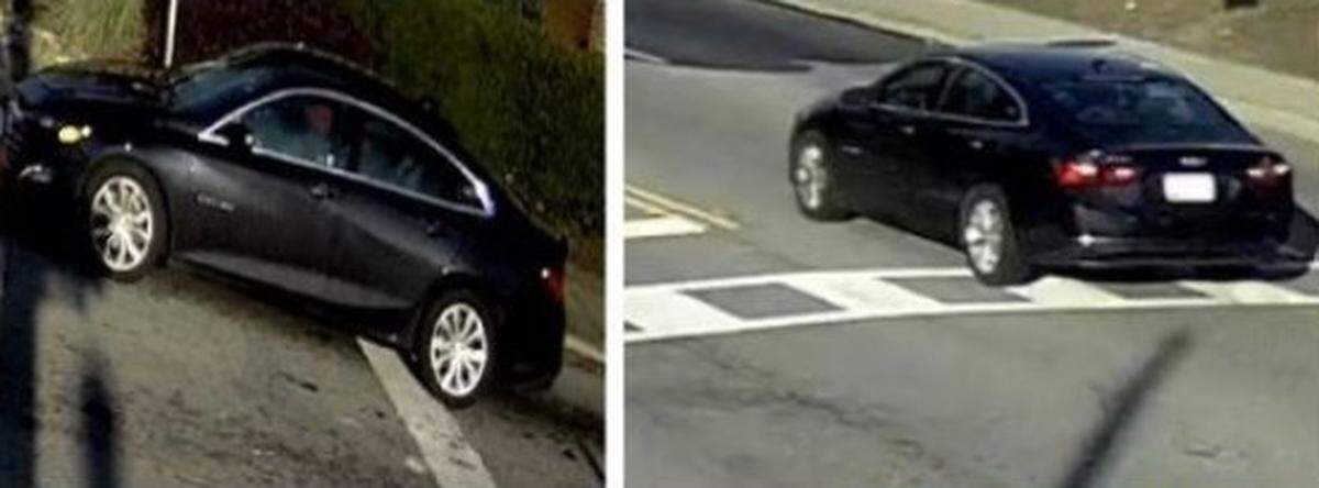 Surveillance photos of a vehicle believed to be involved in a hit-and-run.