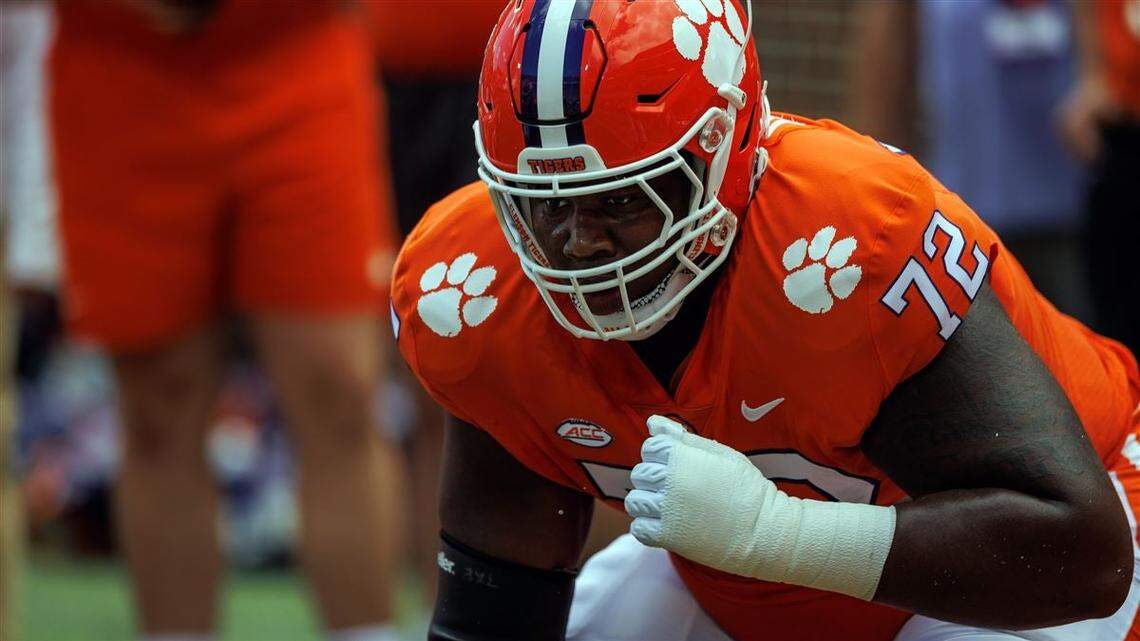 Former Clemson offensive lineman Zack Owens (72)
