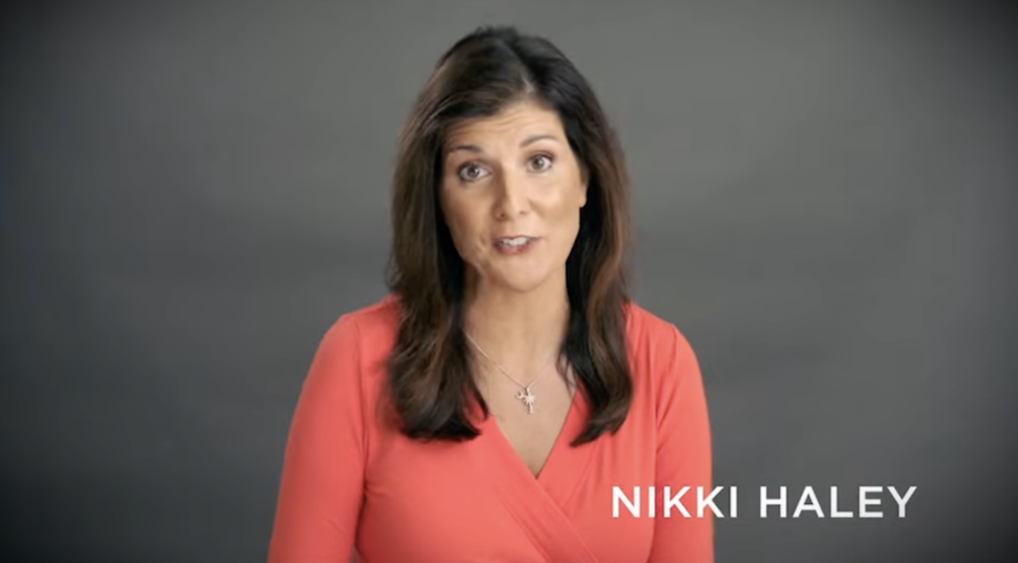 Former South Carolina Gov. Nikki Haley, left, appears in a TV ad, where she expresses her support of U.S. Rep. Nancy Mace, R-Daniel Island. The 30-second spot will begin airing in South Carolina’s 1st Congressional District this week.