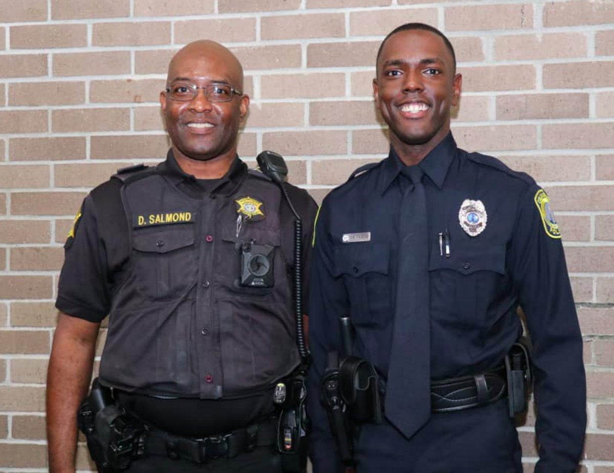 Dale Salmond with his son Braylyn, a Columbia Police Department officer. Dale, who was a Richland County deputy for 23 years, died from COVID four months after he retired, the sheriff’s department said.